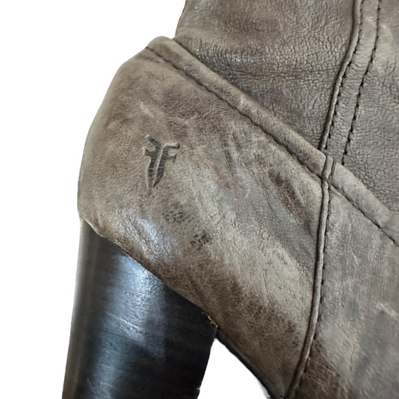 Frye Boots Knew High Brown Leather Heeled Mimi Scrunch Fall Women’s Size 6.5 - Picture 7 of 11